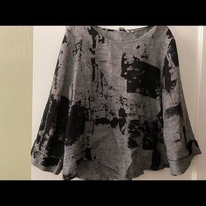 Linen top Black/ gray